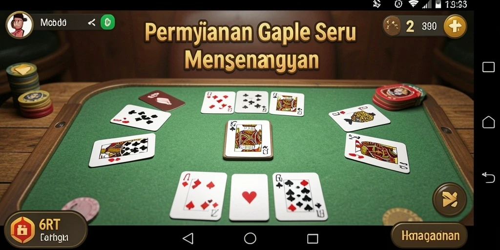 Tampilan gameplay seru di 6RT, permainan Gaple yang menarik.