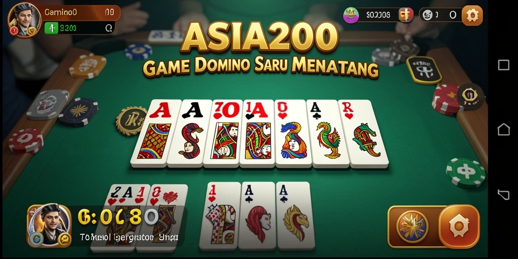 Screenshot gameplay ASIA200 menampilkan antusiasme pemain di meja domino.