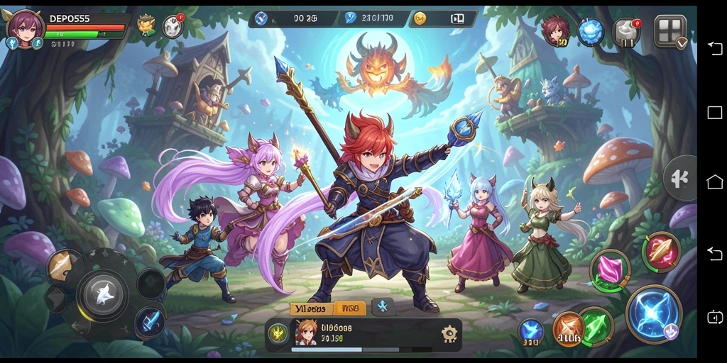 Tampilan gameplay seru dalam DEPO555 dengan karakter Anime.