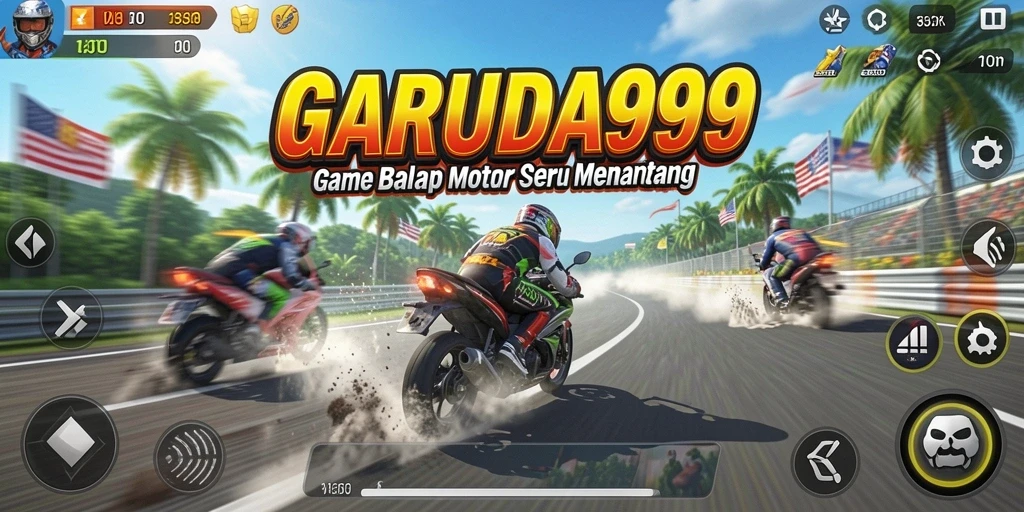 Tangkapan layar gameplay GARUDA999 yang mendebarkan saat balapan.