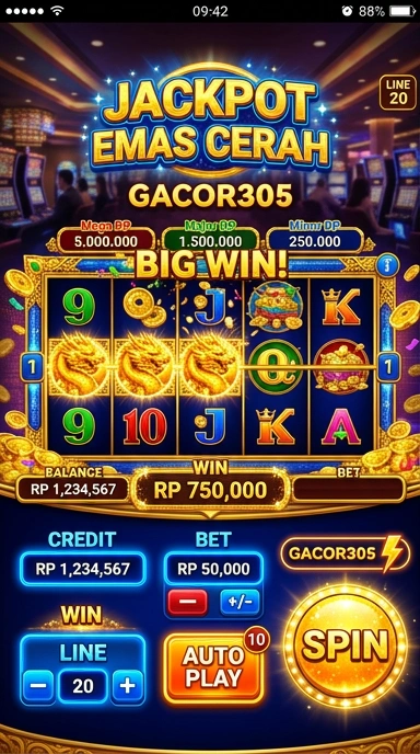 Pengguna yang puas sedang mengeksplor aplikasi di gacor305.